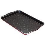 Prestige New Disney Bake with Mickey Mouse Oven Tray Non Stick - Large Baking Tray 10" x 15", Carbon Steel Bakeware, Red & Black