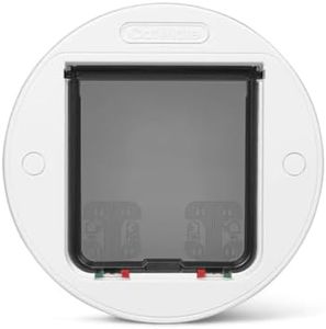 Cat Mate 4-Way-Locking Large Glass Fitting Cat Flap (357) - Secure Lockable Door for Large Cats and Small Dogs, for Single/Multiple Glazing, UPVC, Wooden and Wall, White