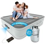 Huddle® Luxury King Air Bed with Patented Dual Pump SlumberGuard™ Premium Technology | Inflatable Mattress with built-in pump | Comfortable Inflatable Mattress | Airbed in sizes Single, Double, King