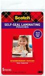 Scotch Self-Sealing Laminating Pouches, Glossy Finish, 4 3/8 x 6 3/8 Inches, 5 Pouches (PL900G)