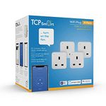 TCP 13A 240V 2.4Hz 2990W Smart Wi-Fi Socket 4-Piece Pack, White, TAYWISSINWUK4P