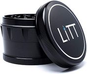 LITT 4 Piece Classic Grinder - Aluminium Grinder with Curved Teeth, Magnetic Top Lid, Kief Pollen Collector, Sharp Grinding Teeth Metal Herb & Spice Grinder, Lifestyle and Travel Accessories