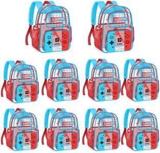 10 PCS Clear Backpack Bulk for Boys - Gamer Kids Clear Bookbag for School