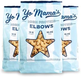 Yo Mama's Foods High Protein High Fiber Elbow Pasta | (3) 10.6 Ounce Bags. | Plant Based, Low Glycemic, and Gluten Free with Clean Ingredients