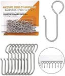 Metal Curtain Hooks for Drapes – 50 Pack Drapery Hooks Curtain Track Hooks Hanger S Hooks Stainless Steel Hardware Hooks Small Clips for Ceiling Curtains Track Indoor/Shower/Window