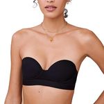 Pepper MVP Multiway Strapless Bra for Women | Underwire, Multi-Way Convertible Straps | Strapless Bra for Small Chested Women, Black, 32AA