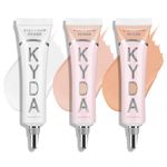 KYDA 3 Colors Eyeshadow Makeup Primer,Liquid Eyeshadow Primer Matte Eyeshadow Primer Base,Waterproof Long Lasting Eyeshadow Primer Makeup