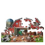 Melissa & Doug Kids Busy Barn Shaped Jumbo Jigsaw Floor Puzzle (32 Pieces, 2 X 3 Feet)