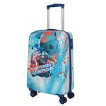 NOVEX Marvel Captain America Kids Trolley Bag for Travel | Turquoise Blue, 18-Inch Polycarbonate Backpack | Kid Spinner Luggage/Suitcase with 4 Wheels | Unique Bags for Boy Kids