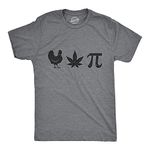 Mens Chicken Pot Pi Tshirt Funny 420 Marijuana Math Sarcastic Graphic Tee, Dark Heather Grey, X-Large