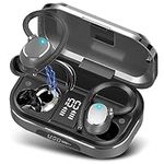 Wireless Earbuds, HiFi Stereo Wireless Headphones with HD Mic, 120H Bluetooth 5.3 Headphones,Deep Bass Wireless Earphones with LED Display, IP7 Waterproof Earbuds for Running Sports（Starry Silver）