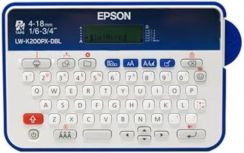 LABELWORKS Epson LW-K200PX-DBL Portable QWERTY Keyboard Label Maker for Home & Hobbies - Craft, Organize, and Personalize - Dark Blue Printer