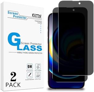 [2 Pack] KATIN Privacy Screen Protector for iPhone 16 6.1-Inch Anti-Spy Tempered Glass Film, Anti-Scratch, Case-Friendly