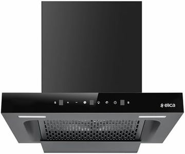 Elica 60cm 1500 m3/hr BLDC Filterless Autoclean Kitchen Chimney T-Shape with 15 Years Warranty | SPT FL 600 BLDC HAC LTW MS NERO | Black | Touch Control with Motion Sensor Control