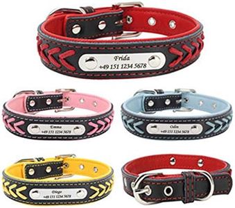 Gredstar Halsband hund Personalisierte Hundehalsbänder mit D-Ring Leder Hundehalsband Namensschild