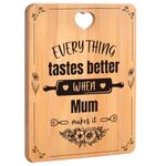 Apjielop Mum Birthday Gifts - Engraved Bamboo Cutting Board Gifts for Mum, Mum Gifts with Touching Sayings, Birthday Gifts for Mum, Christmas Thanksgiving Birthday Presents for Mum