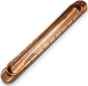 Blushtier Acacia Wood Baguettes Slotted Cutting Guides Mitered Bread Board French Bread Cutting Board Bread Slicer for Homemade Bread Compact Baguette Cutting Board, 26.26 x 3.5 x 1.77 Inches