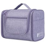 Large Hanging Toiletry Wash Bag Travel Makeup Cosmetic Organizer for Men Women by WANDF (Purple)