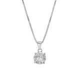 ZAVYA 925 Sterling Silver Rhodium Plated Necklace with Solitaire Pendant for Women | Stylish Silver Jewellery | Gift for Women and Girls | With Certificate of Authenticity and 925 Hallmark