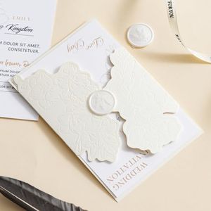 DuiaRiu Floral Letterpress Wedding Invitation Kit 20 Sets, Ivory Invites