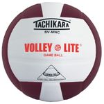 Tachikara Volley-Lite Volleyball, Cardinal/White, one Size fits All (SV-MNC-Crd/Wht)