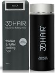 3D Hair Building Fibres 35g Bottle Hair Fibres for Thinning Hair for Women & Men, Hair Powder for Thinning Hair - Make Hair Look Thicker in Seconds with hair filler (Black)