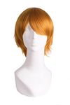 MapofBeauty Men's Short Straight Wig Cosplay Costume Wig (Orange)