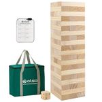 OLSA Giant Tumble Tower, Toppling Timber Game with Carrying Bag-Classic Indoor & Outdoor Family Games (2.2 Ft to 5 Ft)