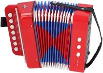 Accordion Toy,7 Keys Mini Educational Accordion Musical Instrument keyboard with Canvas Bellows for Kids Early Learning