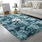 Vafodo 8X10 Feet Dark Blue Soft Area Rugs for Bedroom Living Room Ultra Soft Modern Fluffy Throw Carpets for Girls Boys Kids Room Shaggy Fluffy Rugs