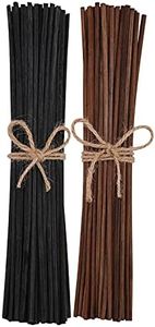 50pcs Black and 50pcs Brown Rattan Reed Sticks,Reed Diffuser Sticks Replacement Rattan Refill Sticks (Black+Brown)