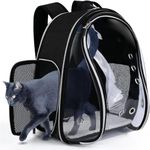 KIKA Pets CELEB Personalised Cat Carrier Backpack Bubble - Airline-Approved Dog Cat Backpack Carrier for Small Pets Puppies Bunny,Space Capsule Dog Carrier Backpack for Travel Outdoor Hiking (Black)