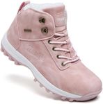 TSIODFO Fashion Women Boots Winter Waterproof Outdoor Hiking Shoes Leather Sweet Pink, Sweet Pink, 11