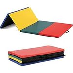 Exercise Mat Gymnastics Mat Tumbling Mat 4'x8'x2 Pu Leather with Carrying Handles for Yoga,Home Gym,Core Workouts,Stretching-Vibrant Colors