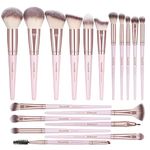 MAANGE Makeup Brushes 18 Pcs Premium Synthetic Makeup Brush Set Professional Eyeshadow Eyebrow Foundation Blush Concealer Face Powder Blending Brushes Kit (Pink Gold)