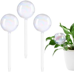 Joycabin Glass Plant Watering Globes, 200 ML Colorful Plant Waterer, Self Watering Feeding System for Indoor and Outdoor Use, 7cm Diameter, 3 Pcs
