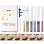 HERBENJOY Chameleon Eyeliner,Metallic Liquid Eyeliner Changing Long-lasting Holographic Glitter Multichrome Eye make-up For Women,Quick Drying Smudge-proof (6pcs-set)