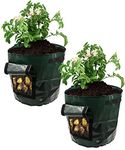 ASOON 2-Pack 7 Gallon Garden Potato Grow Bag Vegetables Planter Bag with Access Flap for Potato Grow