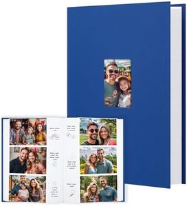 Photo Album 4x6 450 Photos with Writing Space, 4x6 Photo Album Linen Cover with Front Window, 4x6 Picture Album, 450 Photos 4x6 Photo Album Book for Wedding Kids Travel Family Baby Pictures (Blue)
