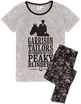 Peaky Blinders Pyjamas For Women | Adults Grey Wash Tommy Shelby T-Shirt & Leggings Lounge-pants PJ Set | Shelby Brothers Sleepwear Outfit XL