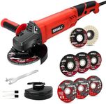 SHALL Angle Grinder Tool 7.5Amp 4-1/2 Inch, 6-Variable-Speed Grinders Power Tools, Electric Metal Grinder 12000 RPM w/ 2 Safety Guards, Cutting Wheels, Flap Discs, Non-Slip Handle for Metal/Wood