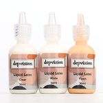 Depvision 3 Colors Liquid Latex Set 90ml White Fresh Clear Color For Special Effects Wound Waterproof Professional Makeup Artist Skin Illustrator SFX Monster Zombie (30ml * 3 color)