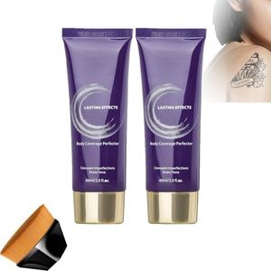 Waterproof Tattoo Cover Up Makeup - Leg & Body Coverage Perfector, Long Lasting Concealer for Scars/Bruises, Natural Finish, Ideal Gift for Brides & Swimmers (2 pcs)