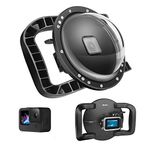 SHOOT Dome Port Lens for GoPro Hero 9/HERO10 Black - Dual Handle Stabilizer Floating Grip, Enlarge Trigger, Overall Waterproof Case - Easier to Hold and Shoot Over Underwater Photos/Videos