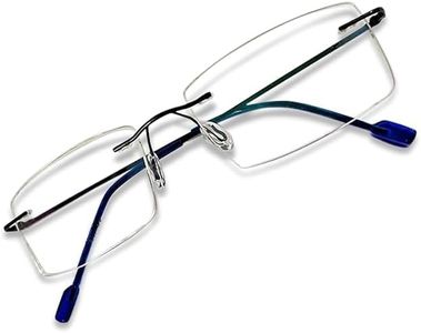 Redex Rimless Rectangle Optical Premium Reading Glasses For Men And Women Reading Power Glasses For Men & Women (Browm) (+2.50, Blue)