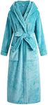 Richie House Women's Hooded Long Robe Plush Soft Fleece Housecoat Sleepwear for Ladies RHW2823-Q-M