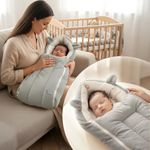 R for Rabbit Snuggy Cucoon Baby Carry Nest Ultra Soft Fleece Outer Layer with 100% Cotton Inner Fabric, Dual Zipper, Multipurpose Travel-Friendly Bedding (Teddy Grey)