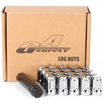 GAsupply 12x1.5 Lug Nuts Spline, Closed End Chrome Acorn Tuner Lug Nuts 1.38" Tall Conical Seat 60 Degree for Aftermarket Wheels, Pack of 20+1 Spline Tuner Socket Key