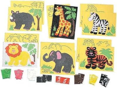 Fun Express Super Safari Sand Art Set 24 Pc - - VBS Vacation Bible School Supplies/Decor Crafts for Kids and Fun Home Activities