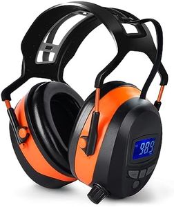 Gardtech Hearing Protection Ear muffs With Bluetooth, NRR 29dB Noise Reduction Wireless Earmuffs with Rechargeable Battery, FM Radio Headphones for Mowing - 2024 Upgraded LCD Display, Orange